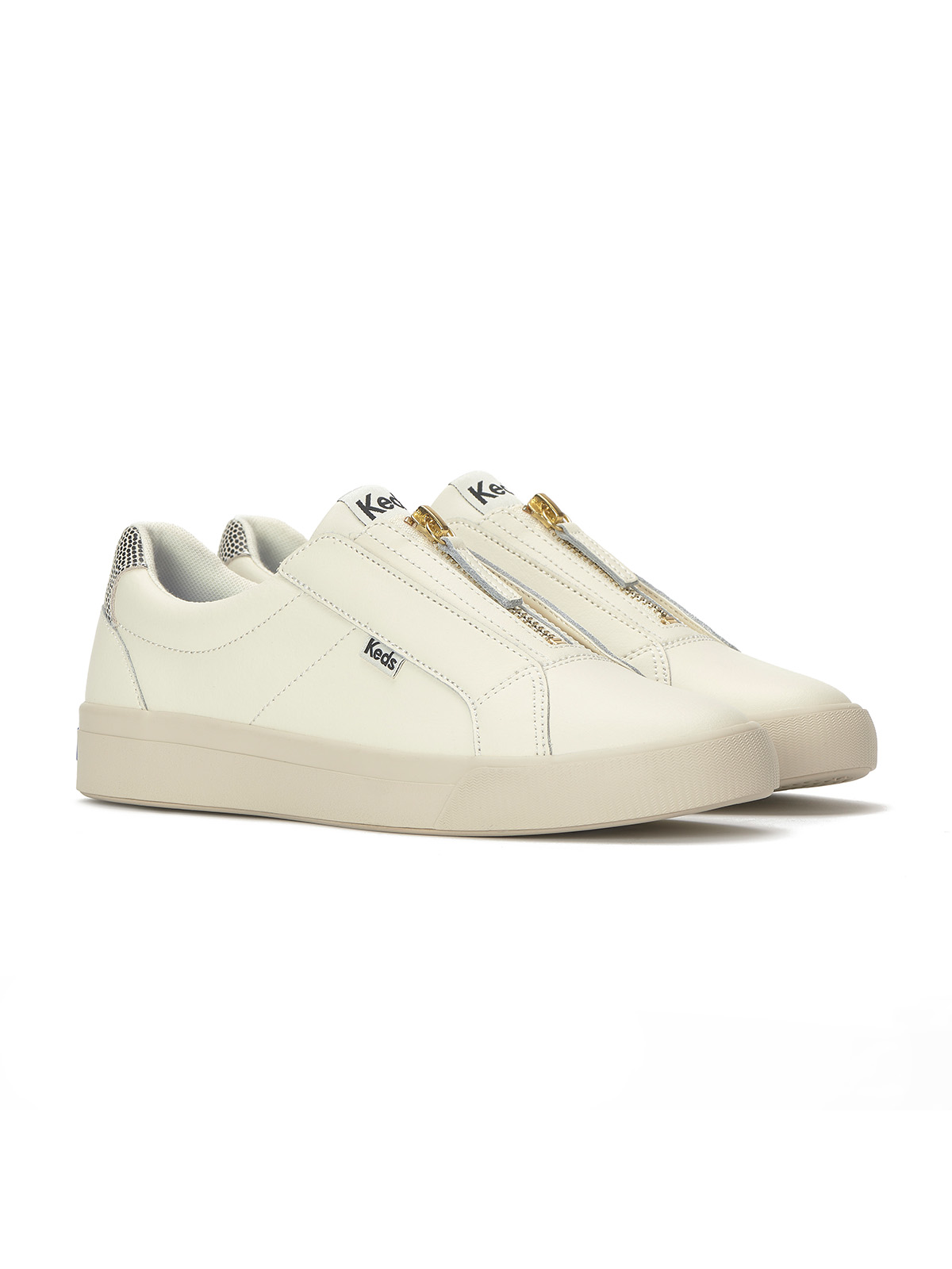 ZAPATILLA CUERO MUJER PURSUIT ZIP LTHR BEIGE KEDS - 4