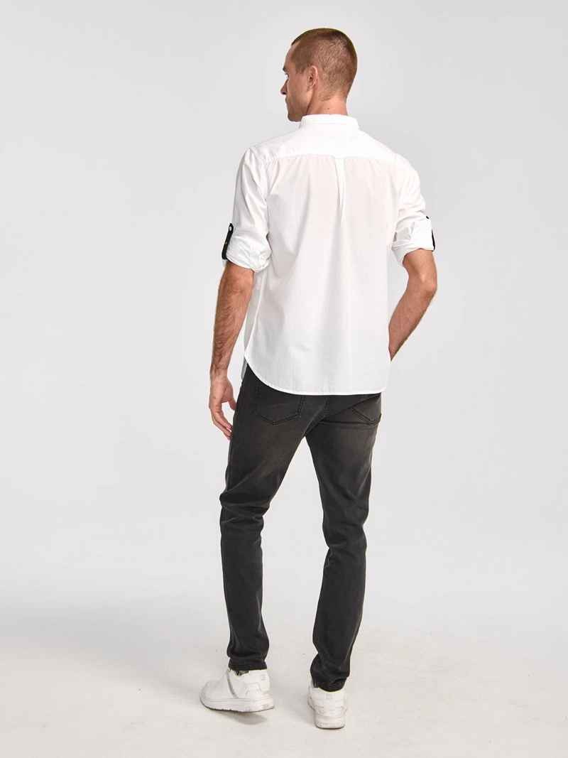 CAMISA MANGA LARGA CASUAL FUNDATION HOMBRE BLANCO CAT - 4