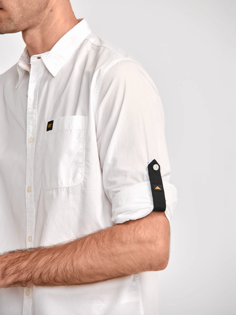 CAMISA MANGA LARGA CASUAL FUNDATION HOMBRE BLANCO CAT - 6