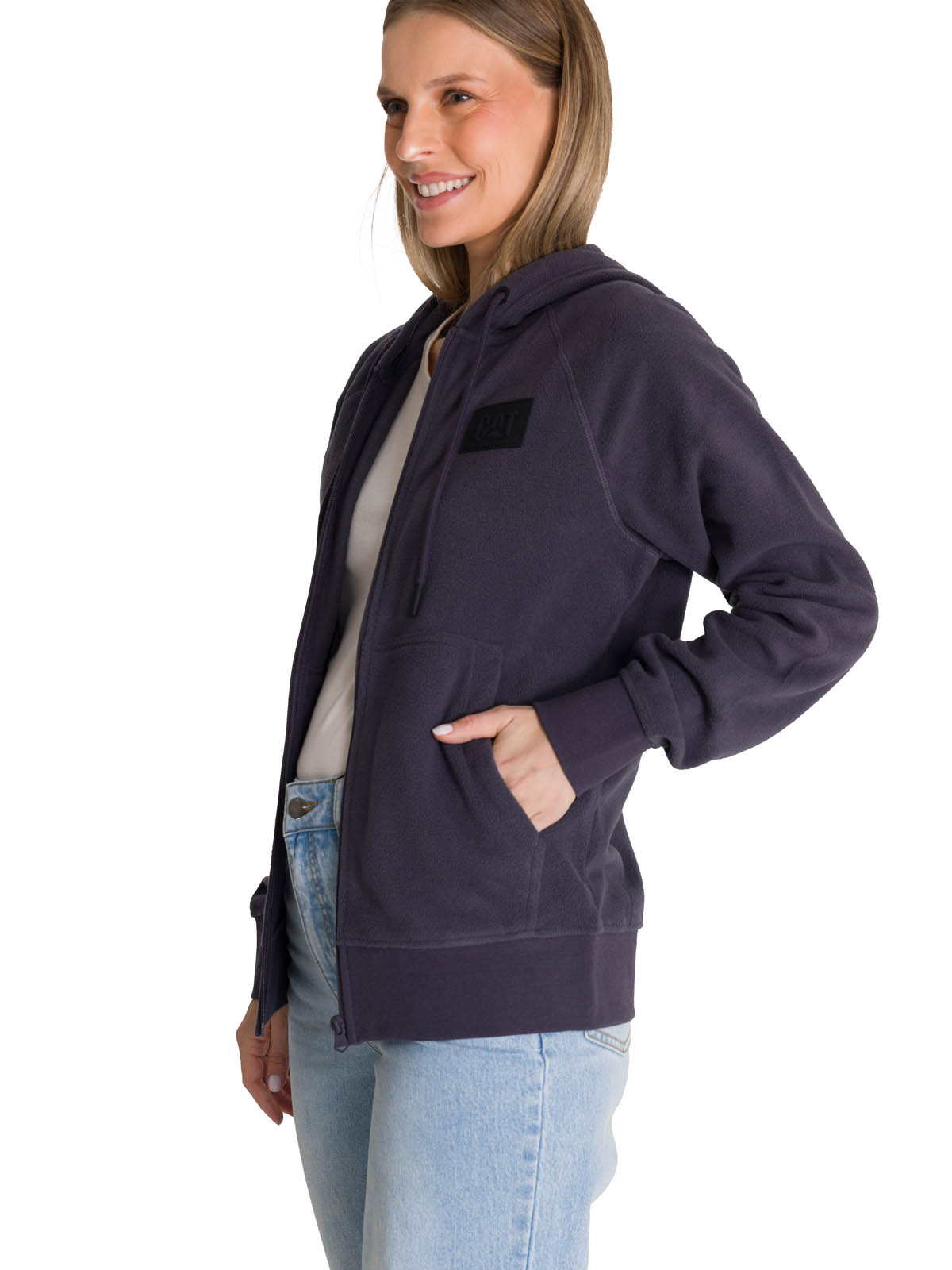 POLERÓN UNISEX MICROFLEECE FULL ZIP HOMBRE GRIS CAT - 2