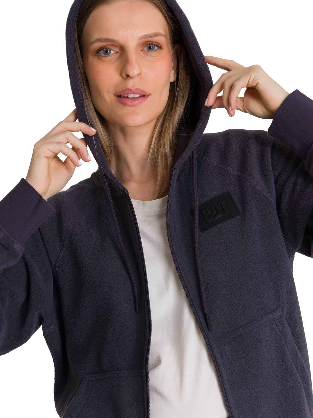 POLERÓN UNISEX MICROFLEECE FULL ZIP HOMBRE GRIS CAT - 5