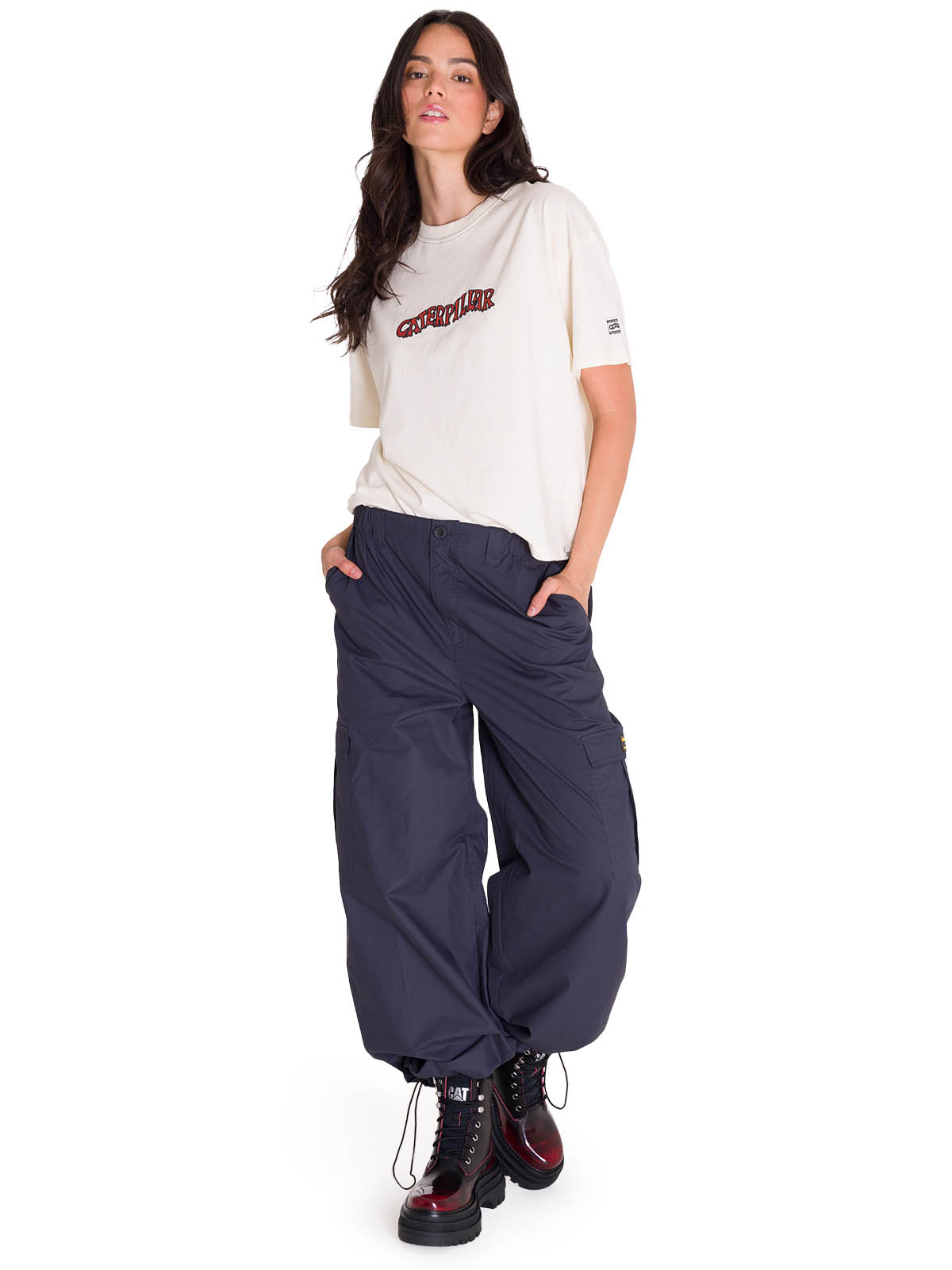 PANTALONES PULL-ON CARGO PARACHUTE MUJER AZUL CAT - 8