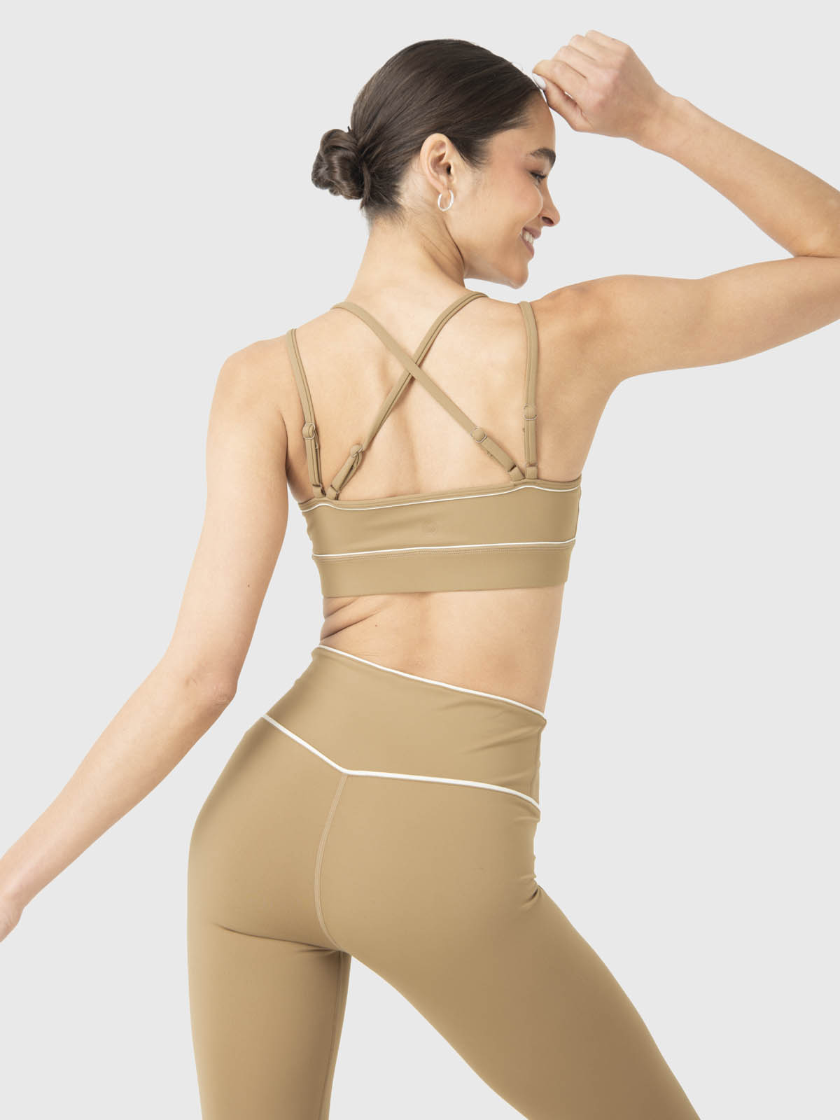 PETO DEPORTIVO MUJER PIPING BRA EN COLOR CAFE CLARO BSOUL - 2