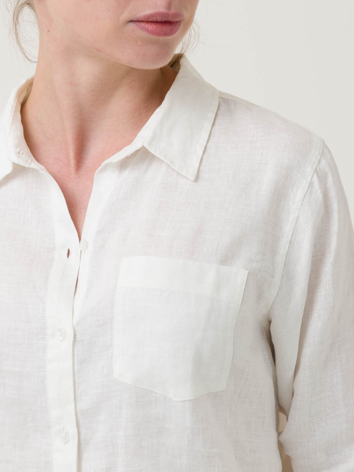 BLUSA LINO ORGÁNICO MUJER LIRIO EN COLOR BLANCO ROCKFORD - 7