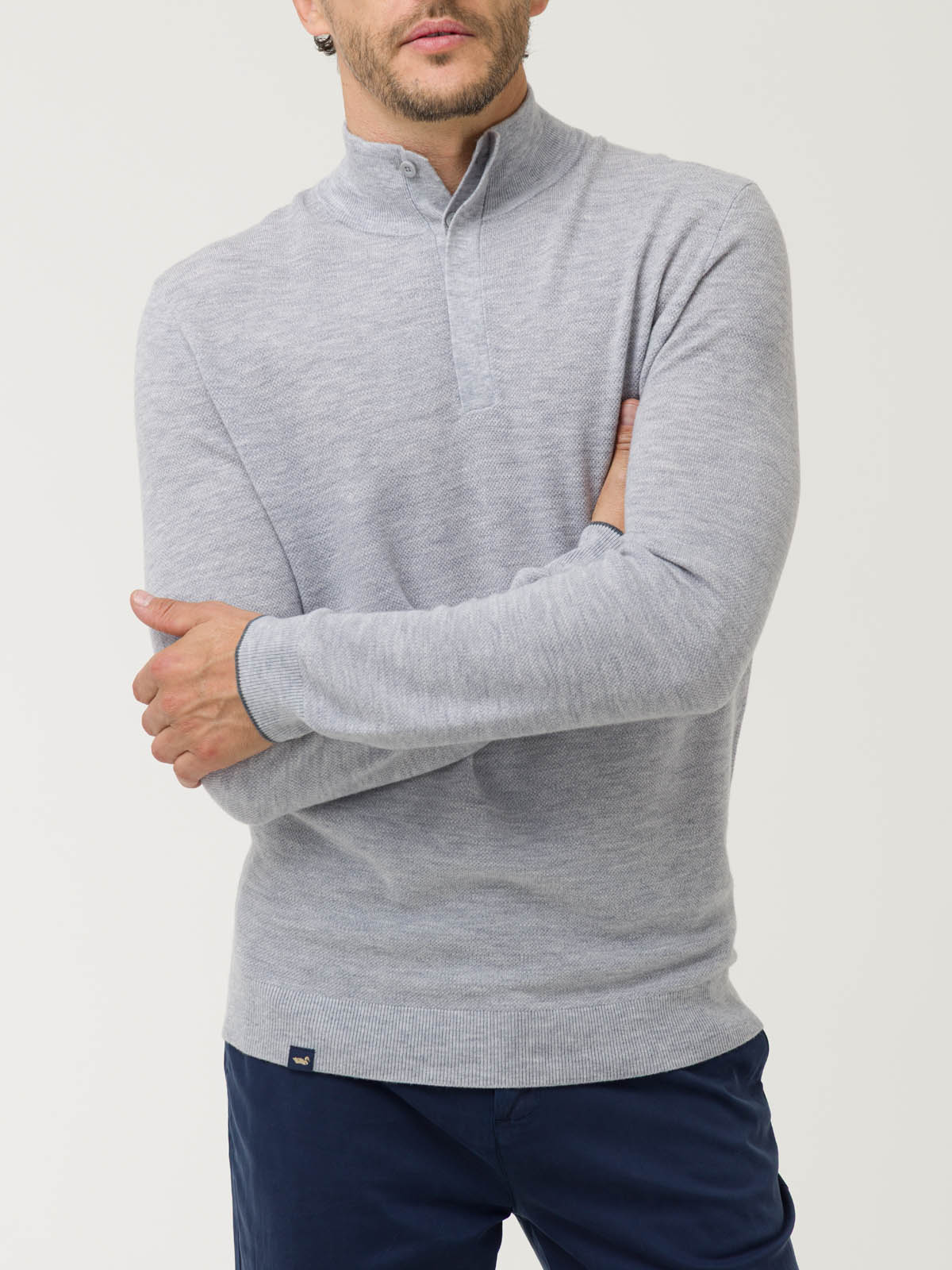 SWEATER LANA MERCERIZADA HOMBRE LUCCA GRIS ROCKFORD - 5