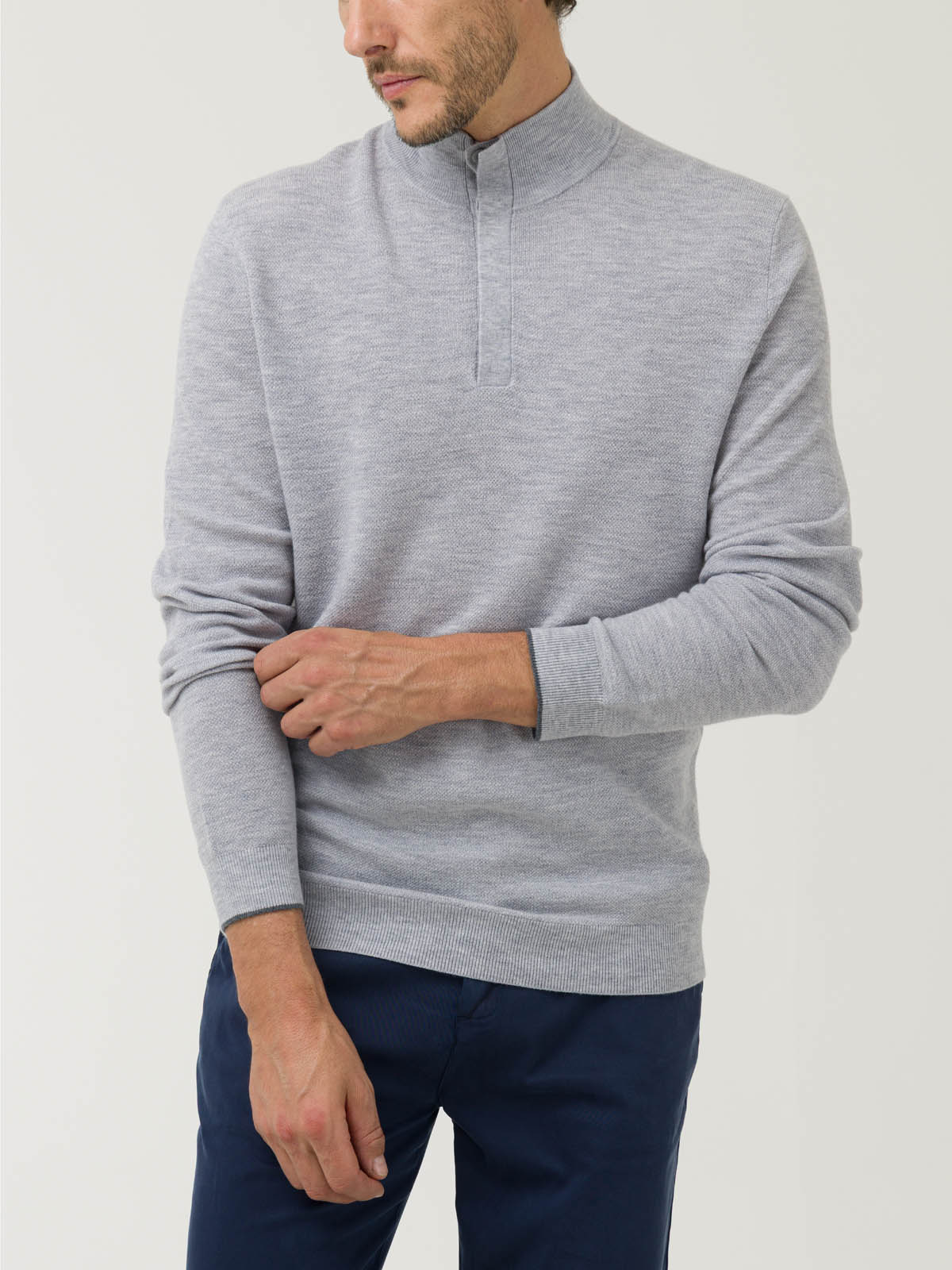 SWEATER LANA MERCERIZADA HOMBRE LUCCA GRIS ROCKFORD - 6