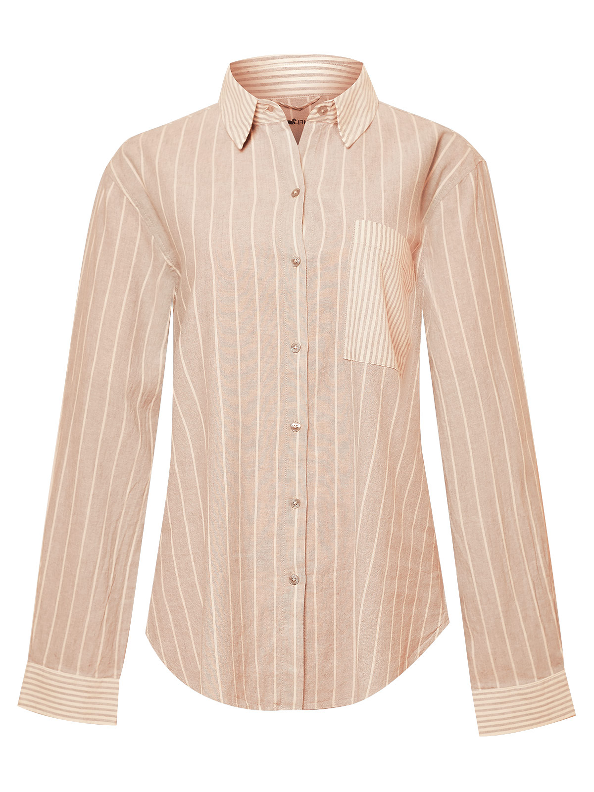 BLUSA LINO ORGÁNICO MUJER LINES ROSADO ROCKFORD - 1