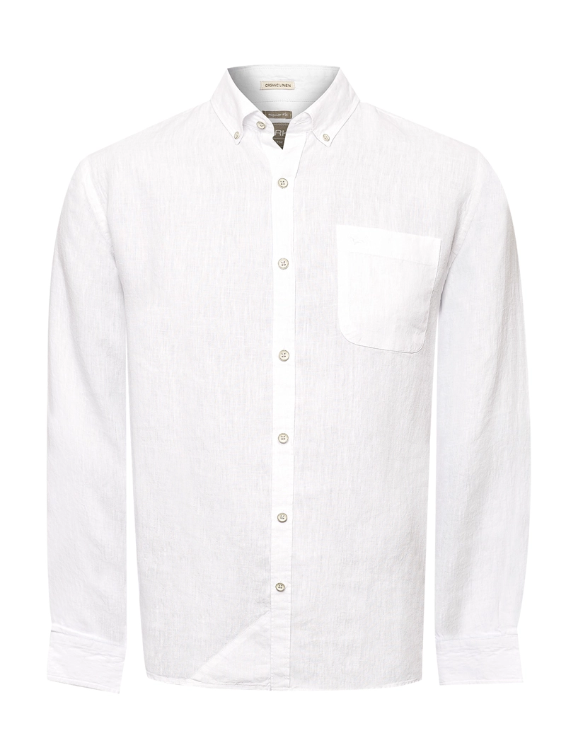 CAMISA LINO ORGANICO HOMBRE LINENTEX BLANCO ROCKFORD - 1