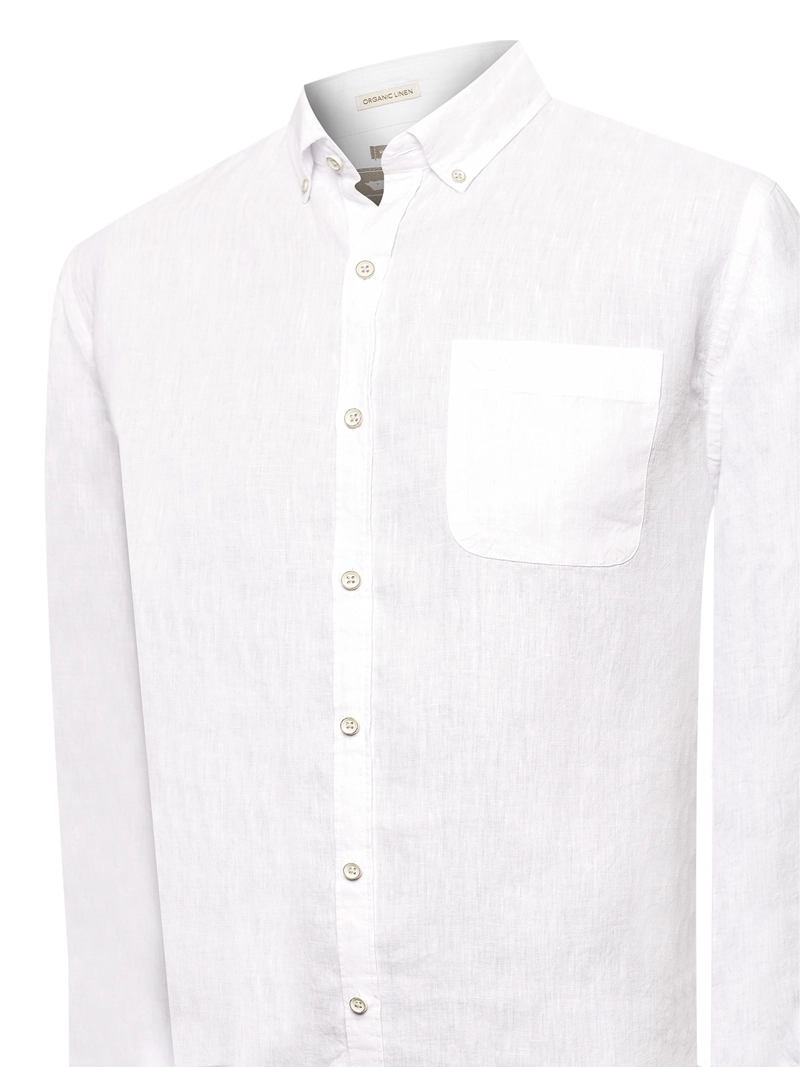 CAMISA LINO ORGANICO HOMBRE LINENTEX BLANCO ROCKFORD - 4