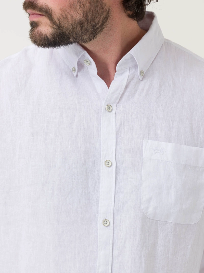 CAMISA LINO ORGANICO HOMBRE LINENTEX BLANCO ROCKFORD - 7