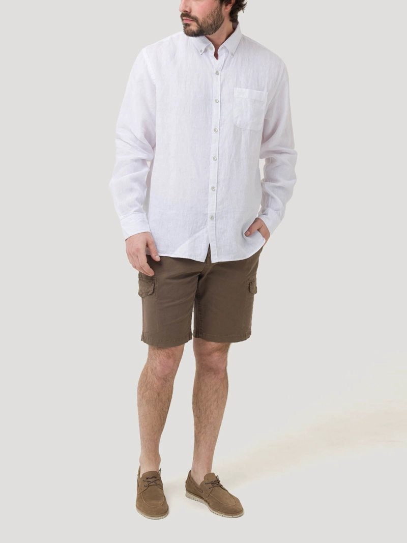CAMISA LINO ORGANICO HOMBRE LINENTEX BLANCO ROCKFORD - 8