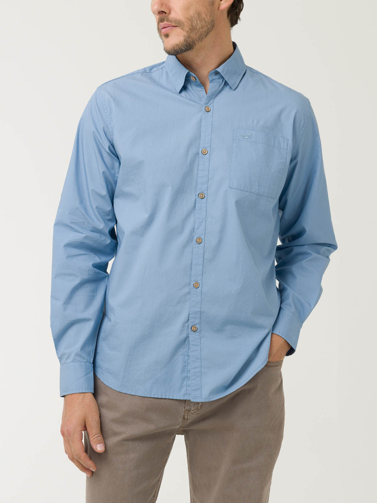 CAMISA ALGODÓN ORG HOMBRE GALITON AZUL CLARO ROCKFORD - 5