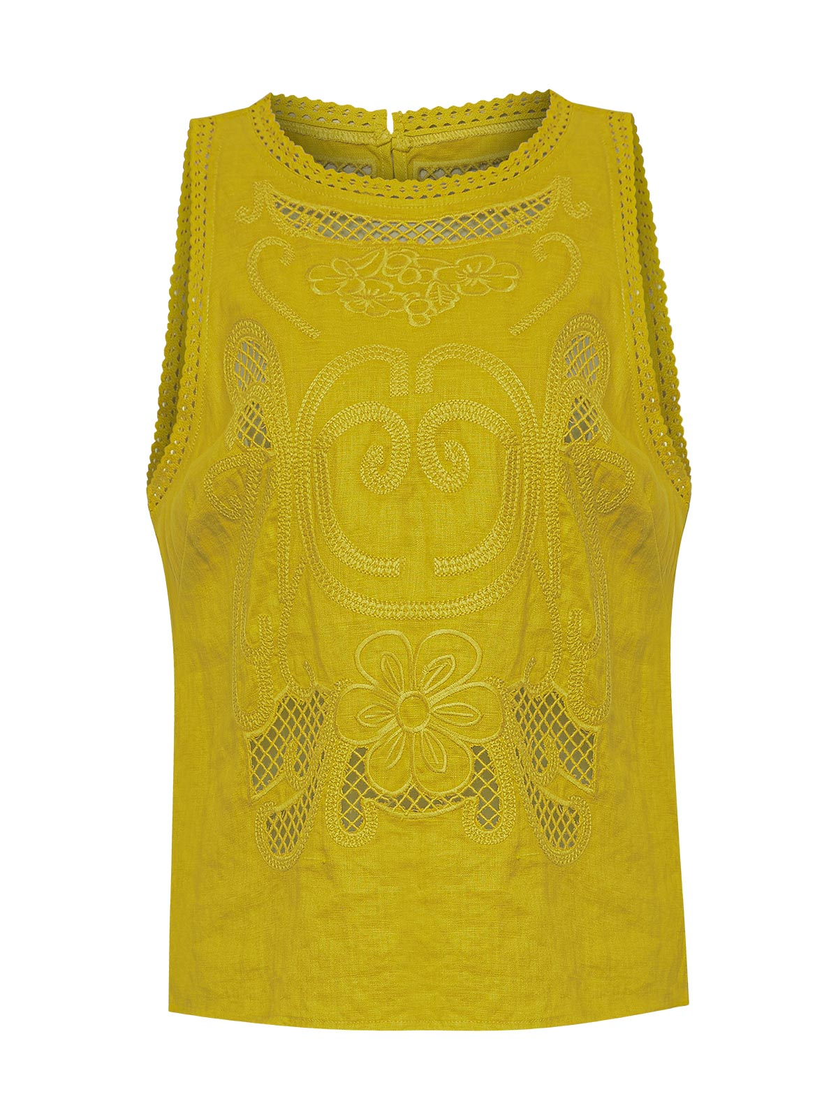 BLUSA LINO ORGÁNICO MUJER CLEEP EN COLOR AMARILLO ROCKFORD - 1