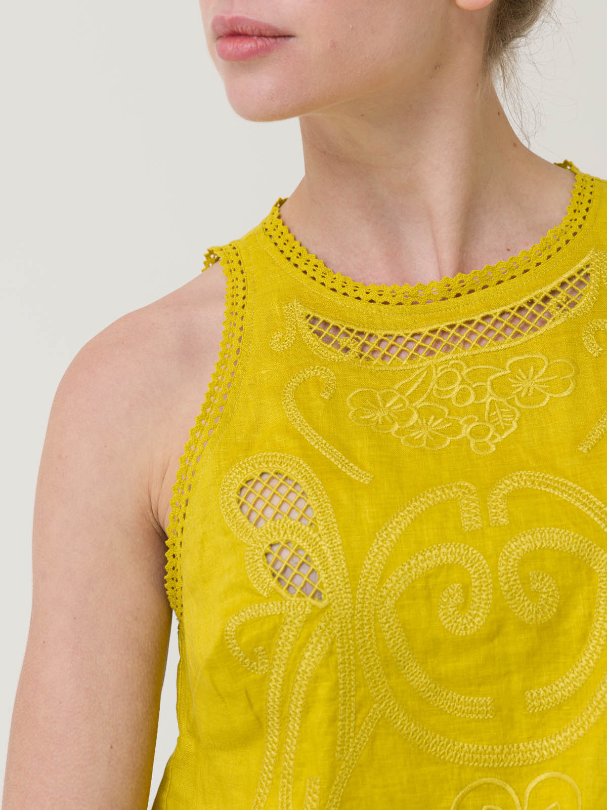 BLUSA LINO ORGÁNICO MUJER CLEEP EN COLOR AMARILLO ROCKFORD - 7