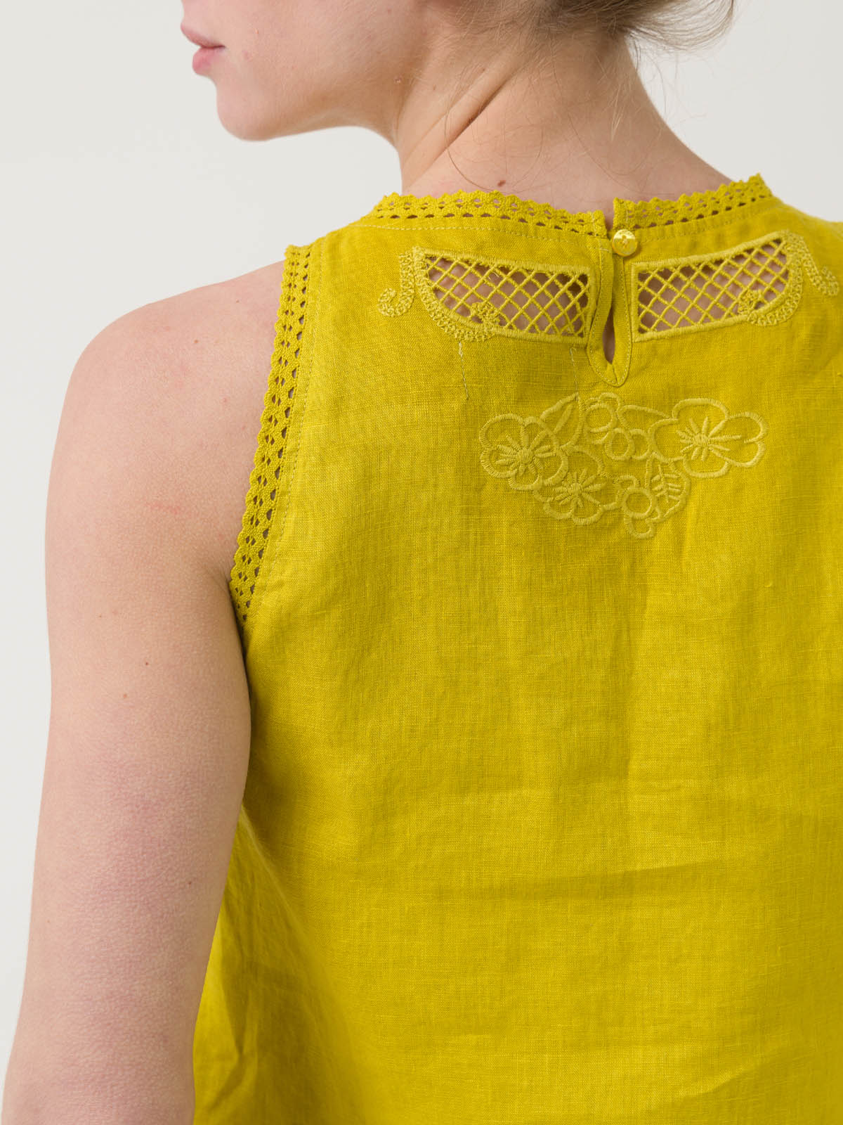 BLUSA LINO ORGÁNICO MUJER CLEEP EN COLOR AMARILLO ROCKFORD - 8