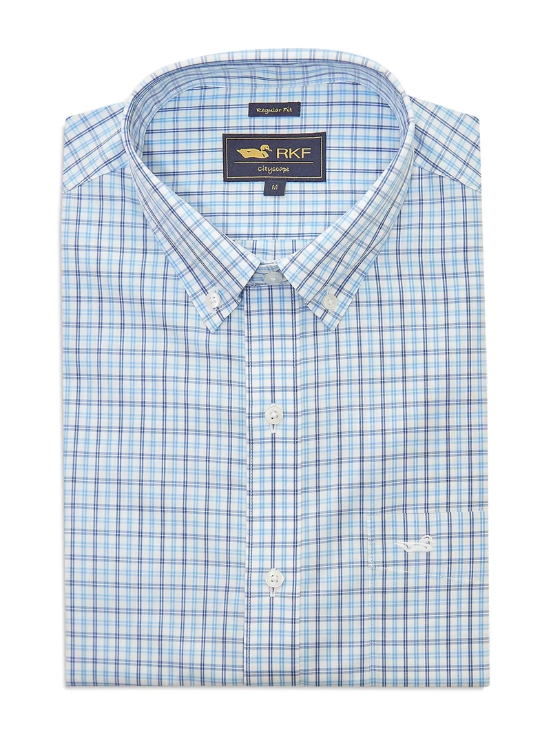 CAMISA LIBRE DE ARRUGAS ALGODON HOMBRE CELESTE ROCKFORD - 1