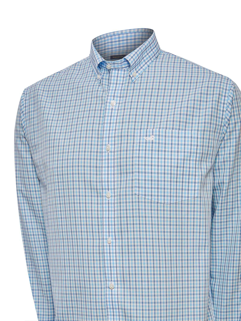 CAMISA LIBRE DE ARRUGAS ALGODON HOMBRE CELESTE ROCKFORD - 5