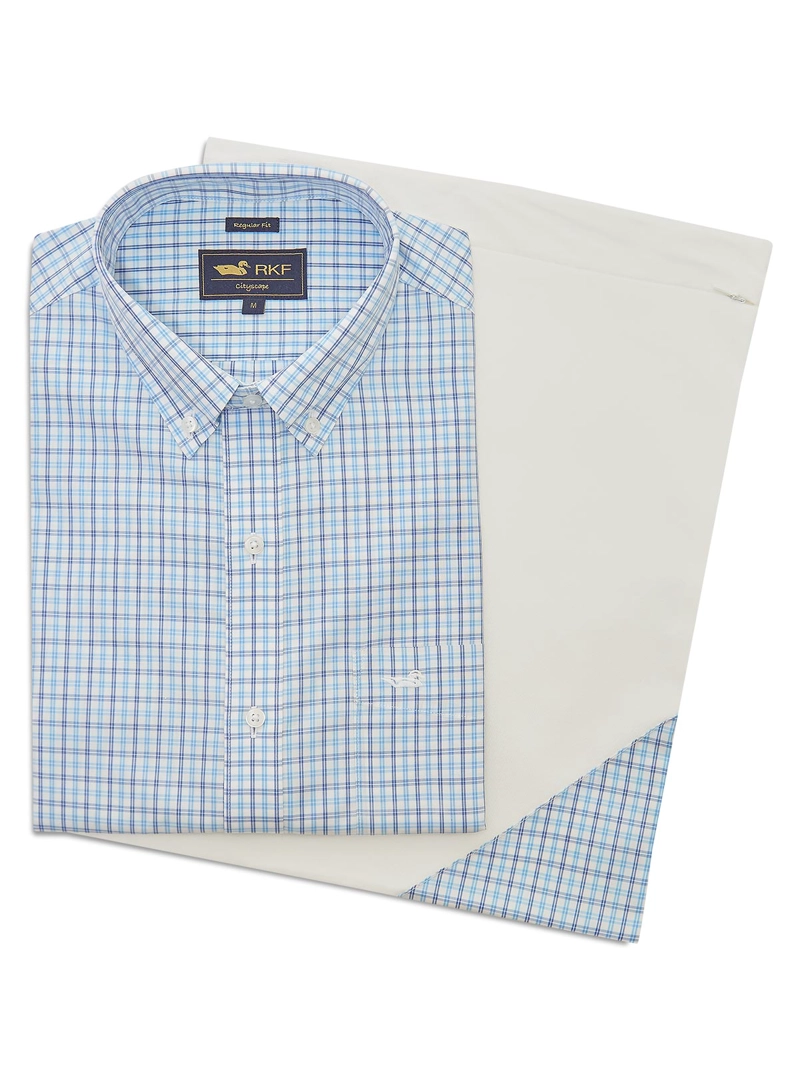 CAMISA LIBRE DE ARRUGAS ALGODON HOMBRE CELESTE ROCKFORD - 6