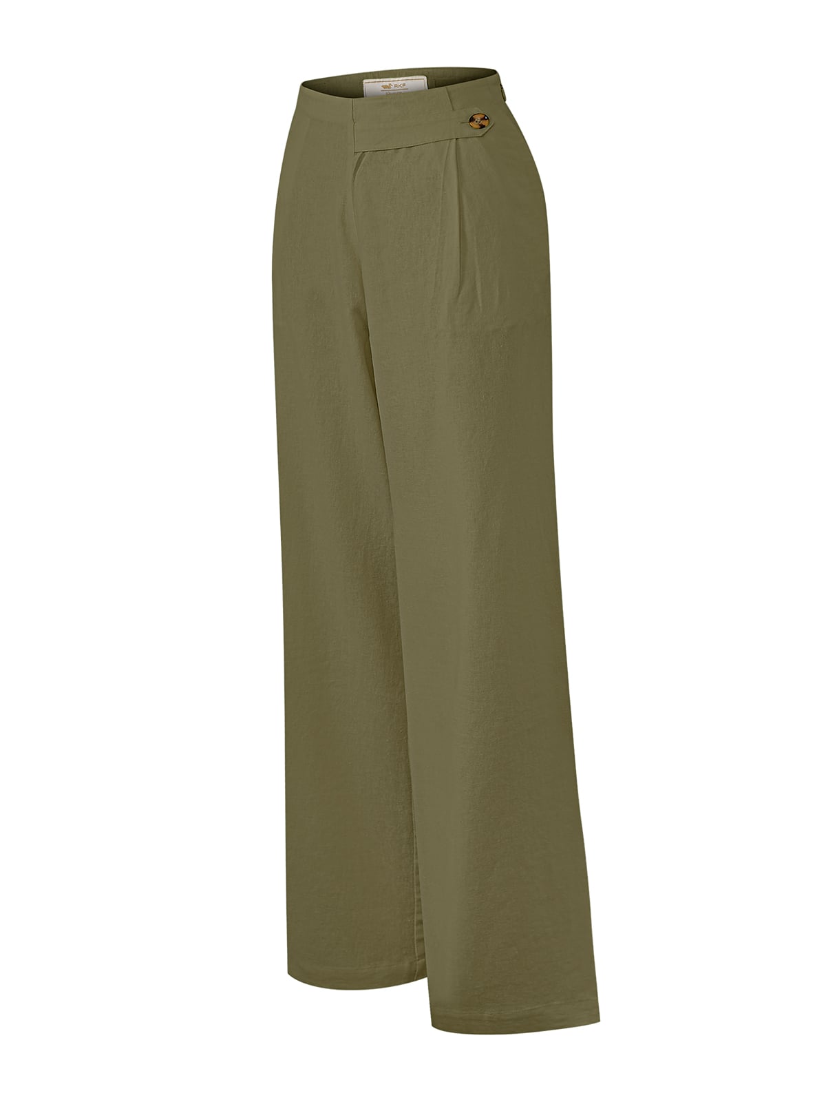 PANTALÓN LINO ORGÁNICO MUJER DANUBIO VERDE ROCKFORD - 1