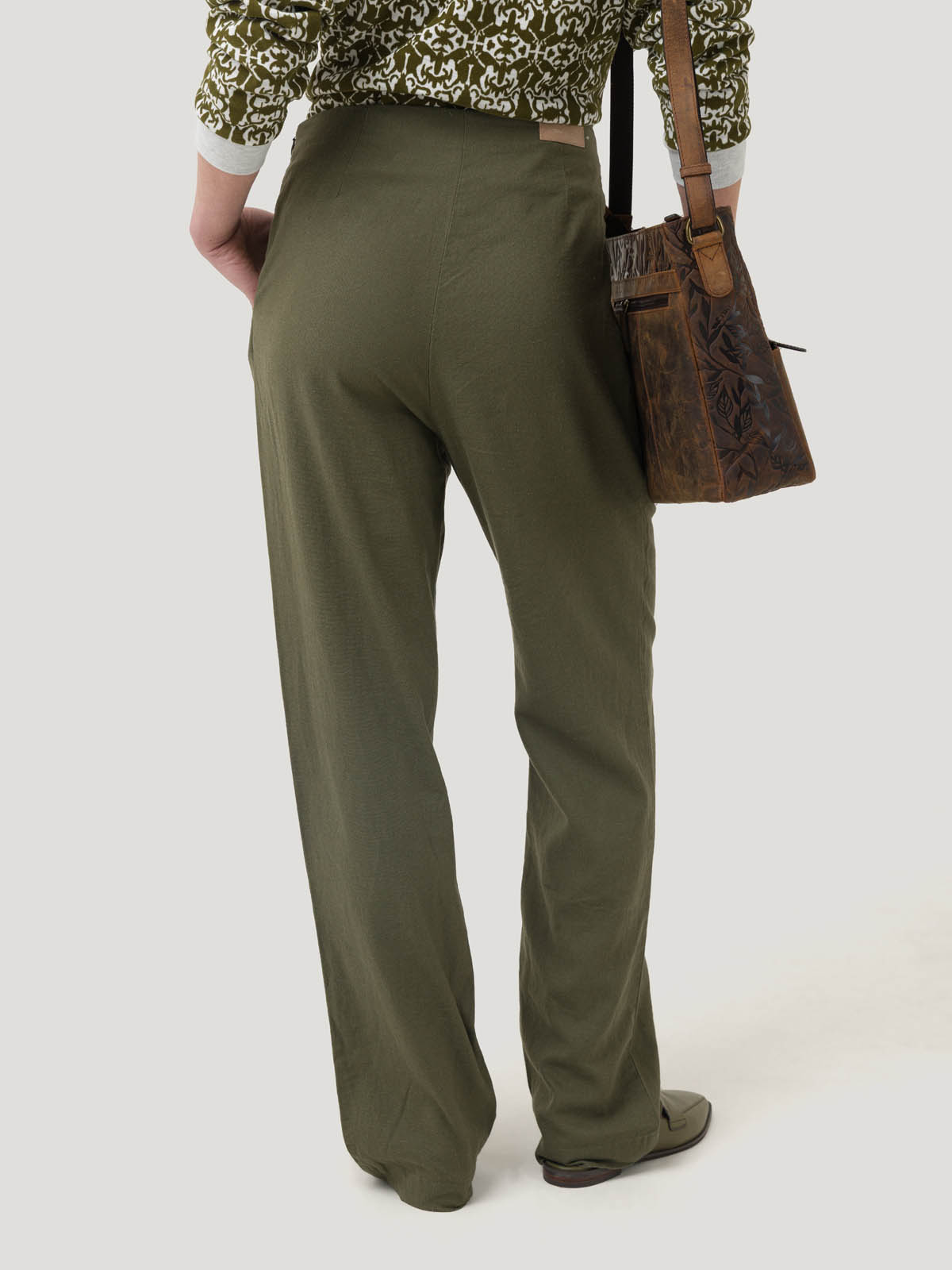 PANTALÓN LINO ORGÁNICO MUJER DANUBIO VERDE ROCKFORD - 6