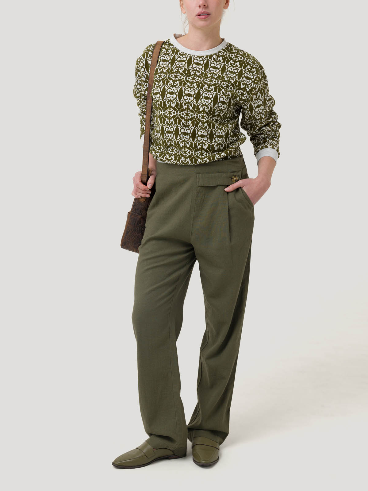 PANTALÓN LINO ORGÁNICO MUJER DANUBIO VERDE ROCKFORD - 9