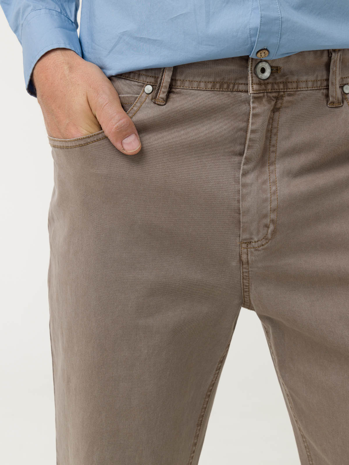 PANTALÓN ALGODÓN HOMBRE FIVE EN COLOR CAFE ROCKFORD - 5
