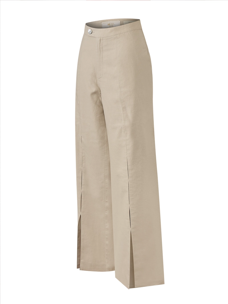 PANTALON LINO ORGANICO MUJER LOCH BEIGE ROCKFORD - 1