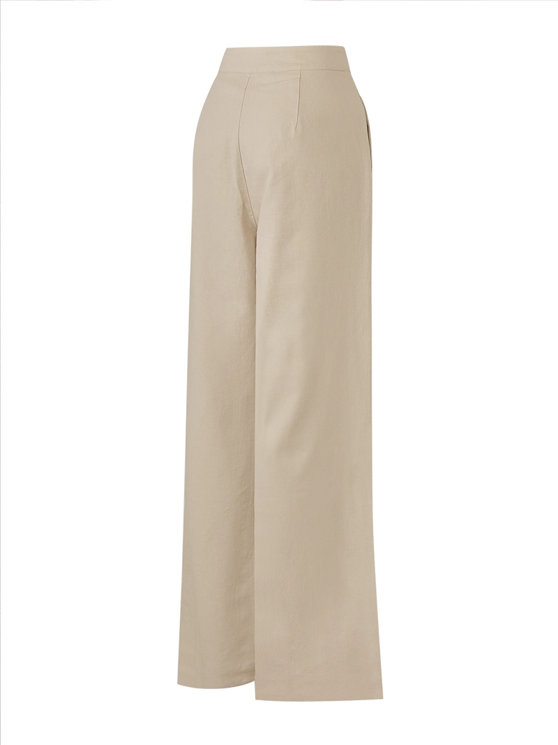 PANTALON LINO ORGANICO MUJER LOCH BEIGE ROCKFORD - 2