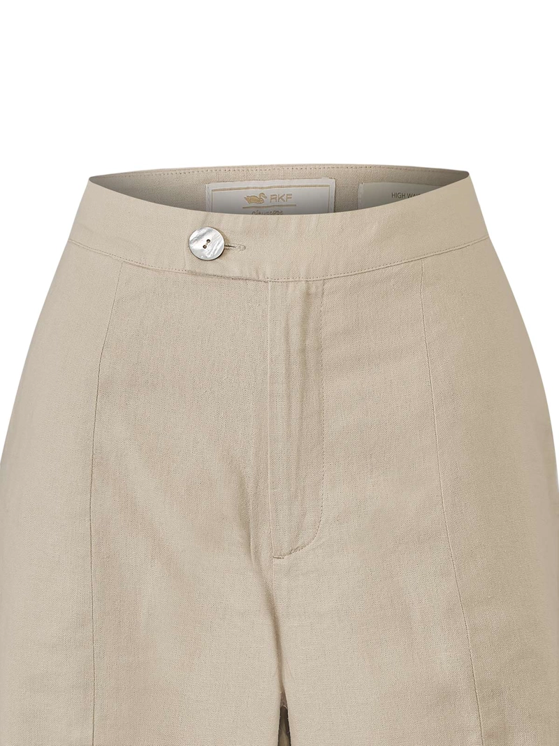 PANTALON LINO ORGANICO MUJER LOCH BEIGE ROCKFORD - 4