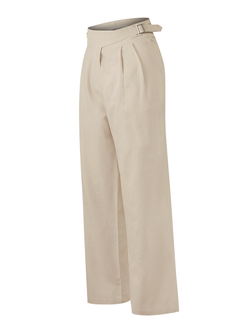 PANTALON LINO ORGANICO MUJER AVA BEIGE ROCKFORD - 1