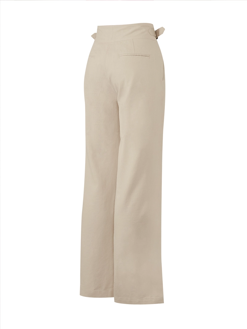 PANTALON LINO ORGANICO MUJER AVA BEIGE ROCKFORD - 2