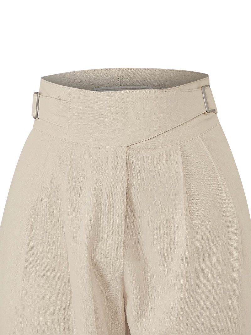 PANTALON LINO ORGANICO MUJER AVA BEIGE ROCKFORD - 4