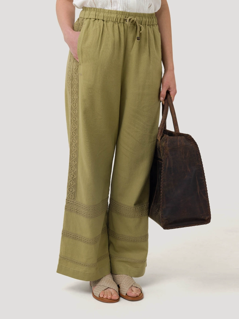 PANTALON LINO ORGANICO MUJER AVA BEIGE ROCKFORD - 5