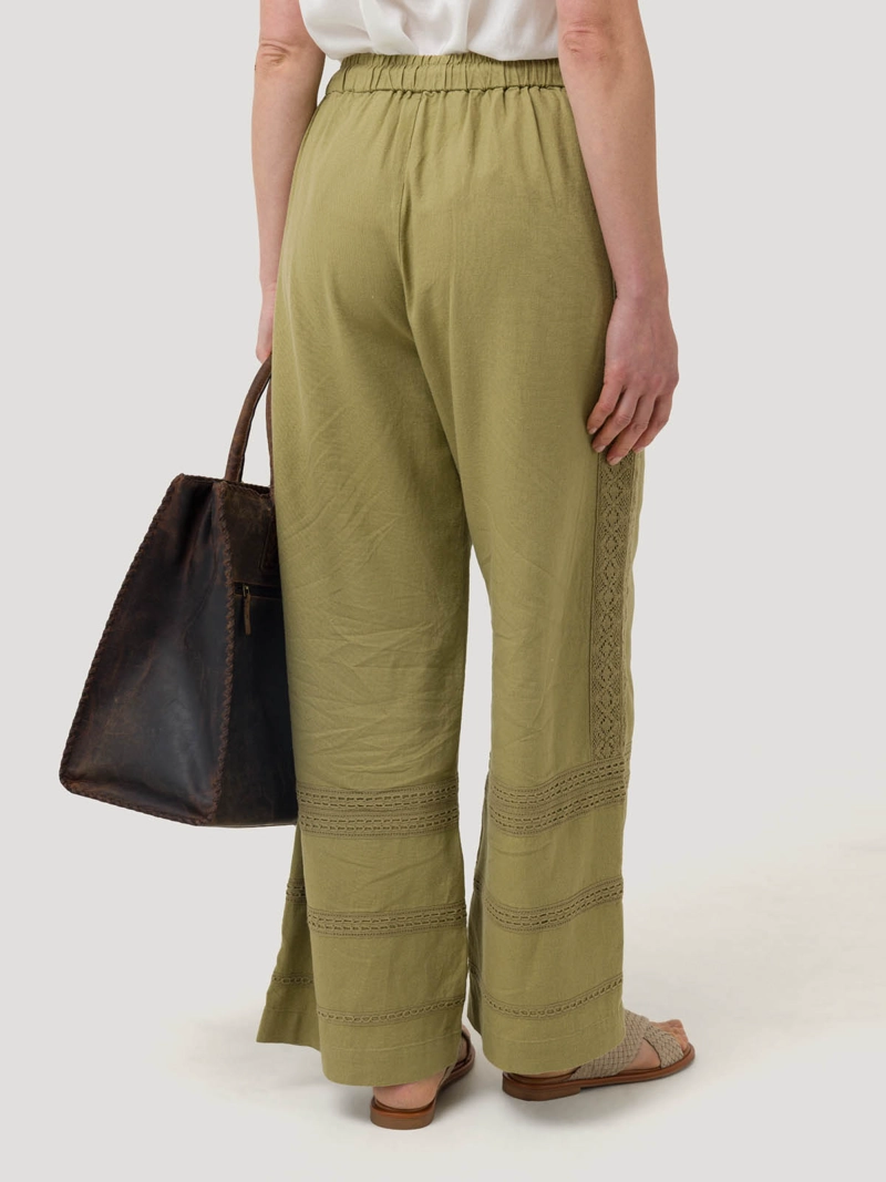 PANTALON LINO ORGANICO MUJER AVA BEIGE ROCKFORD - 6