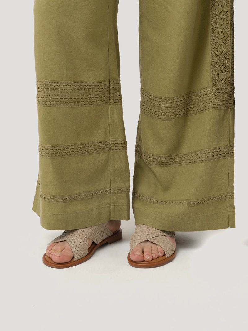 PANTALON LINO ORGANICO MUJER AVA BEIGE ROCKFORD - 7