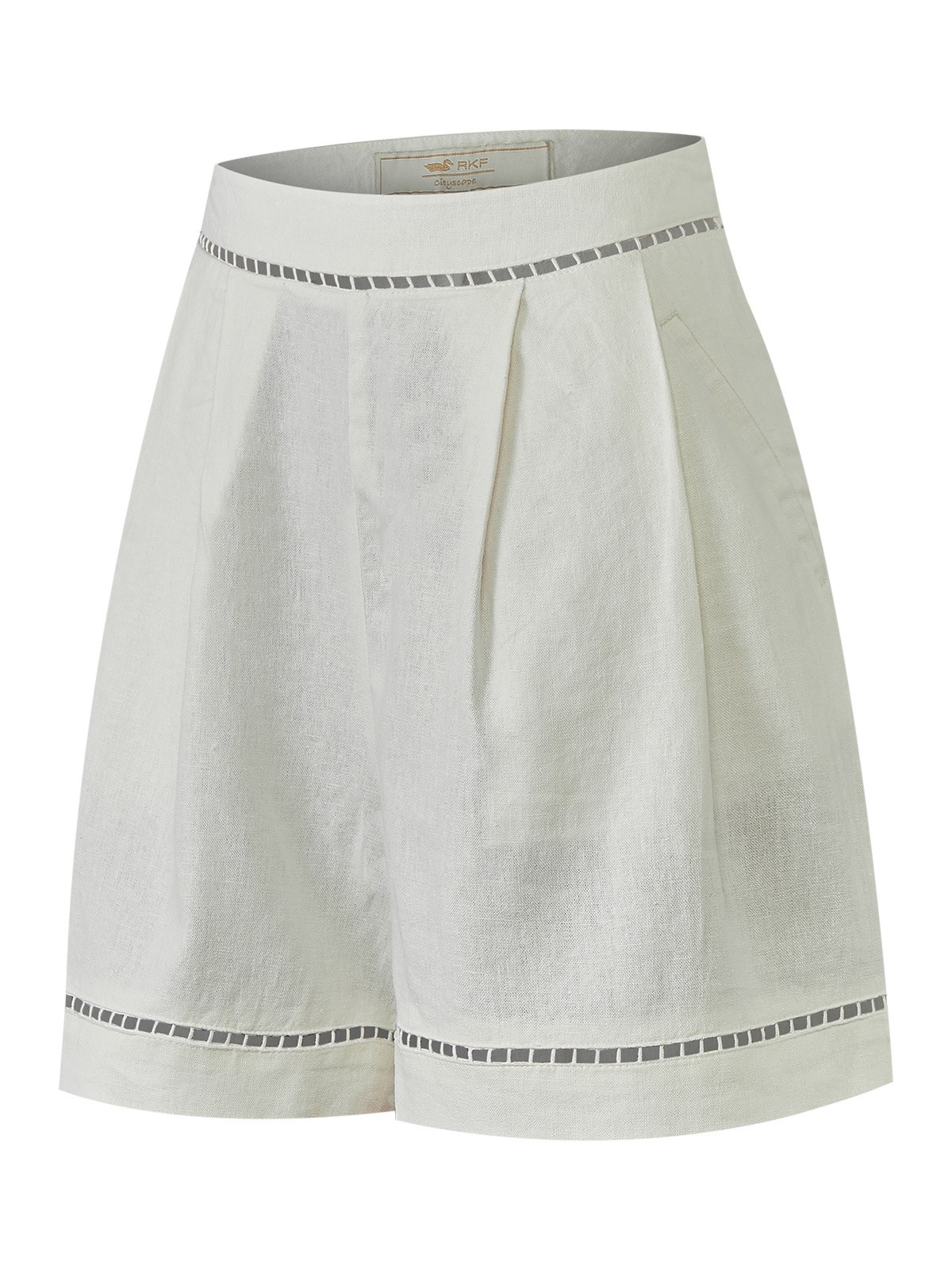 SHORT LINO ORGÁNICO MUJER ANDES EN COLOR BLANCO ROCKFORD - 1