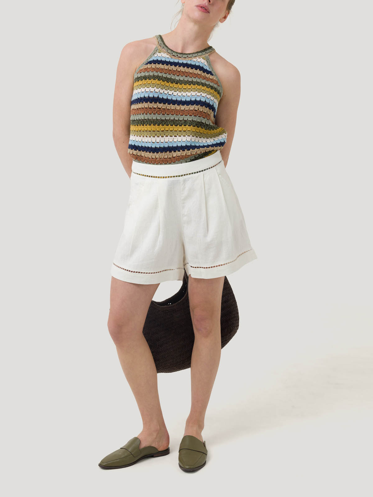 SHORT LINO ORGÁNICO MUJER ANDES EN COLOR BLANCO ROCKFORD - 8