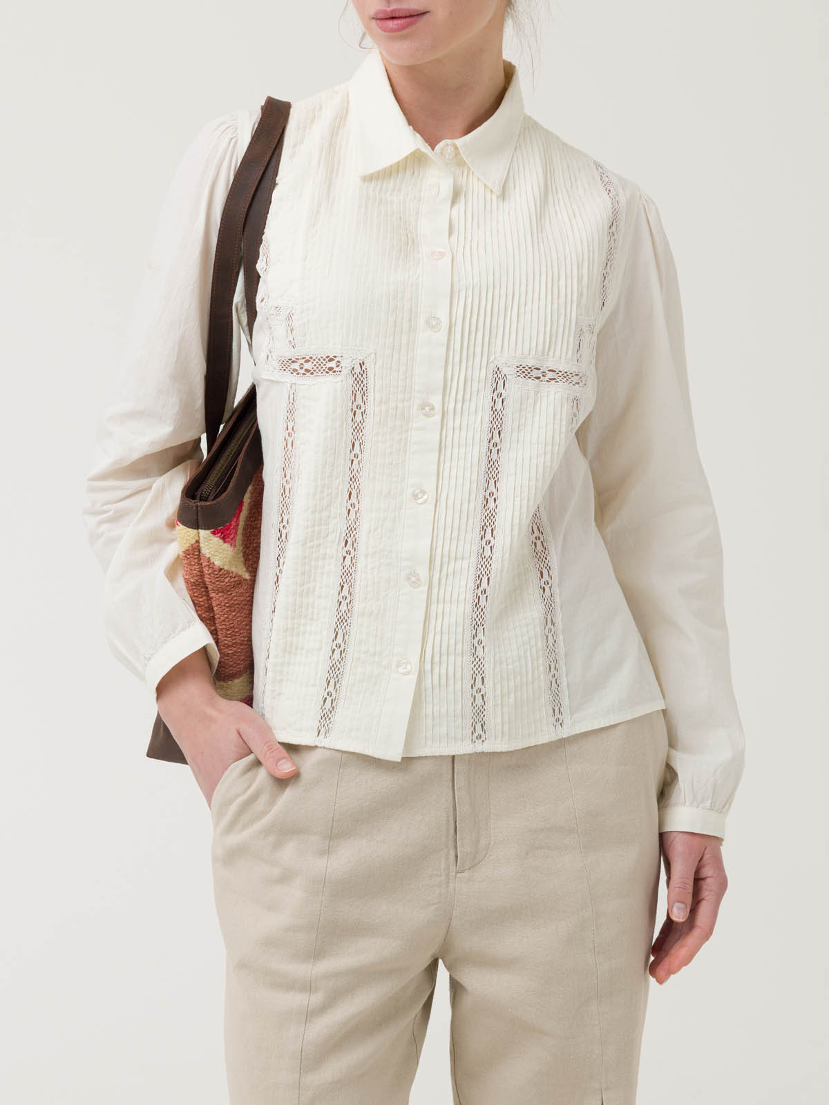 BLUSA ALGODÓN ORGÁNICO MUJER SERPENT EN COLOR BLANCO ROCKFORD - 5