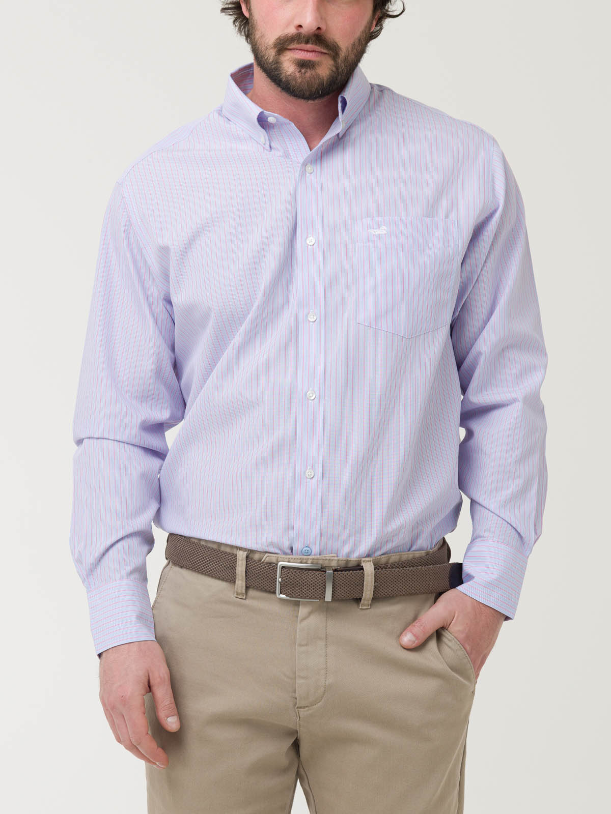 CAMISA LIBRE DE ARRUGAS ALGODÓN HOMBRE AZUL ROCKFORD - 6