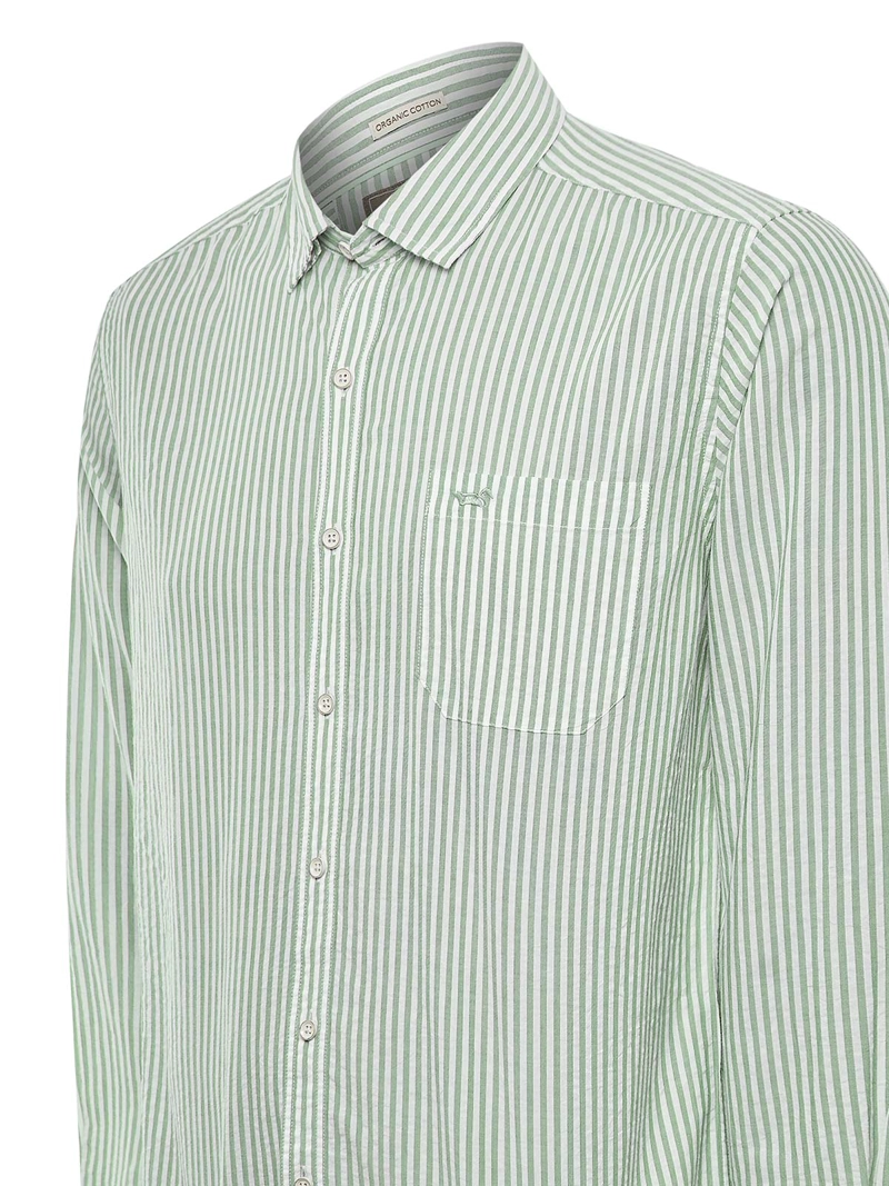 CAMISA ALGODON ORGANICO HOMBRE RAYA VERDE ROCKFORD - 4