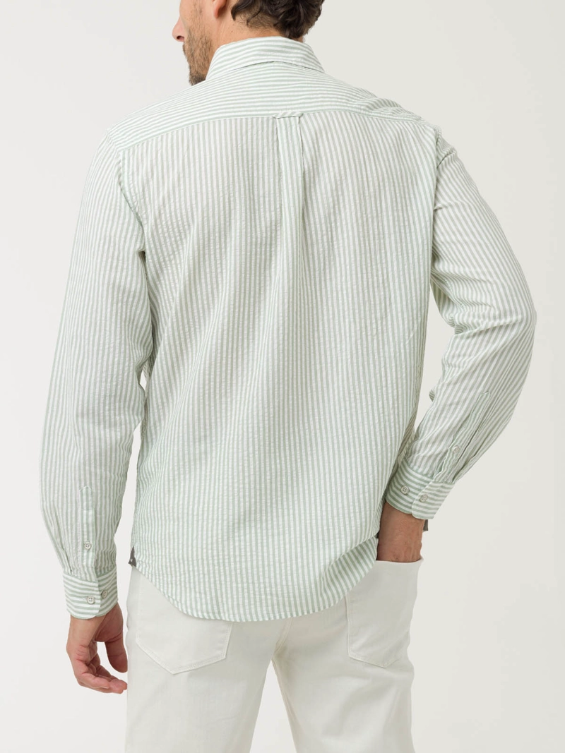 CAMISA ALGODON ORGANICO HOMBRE RAYA VERDE ROCKFORD - 6