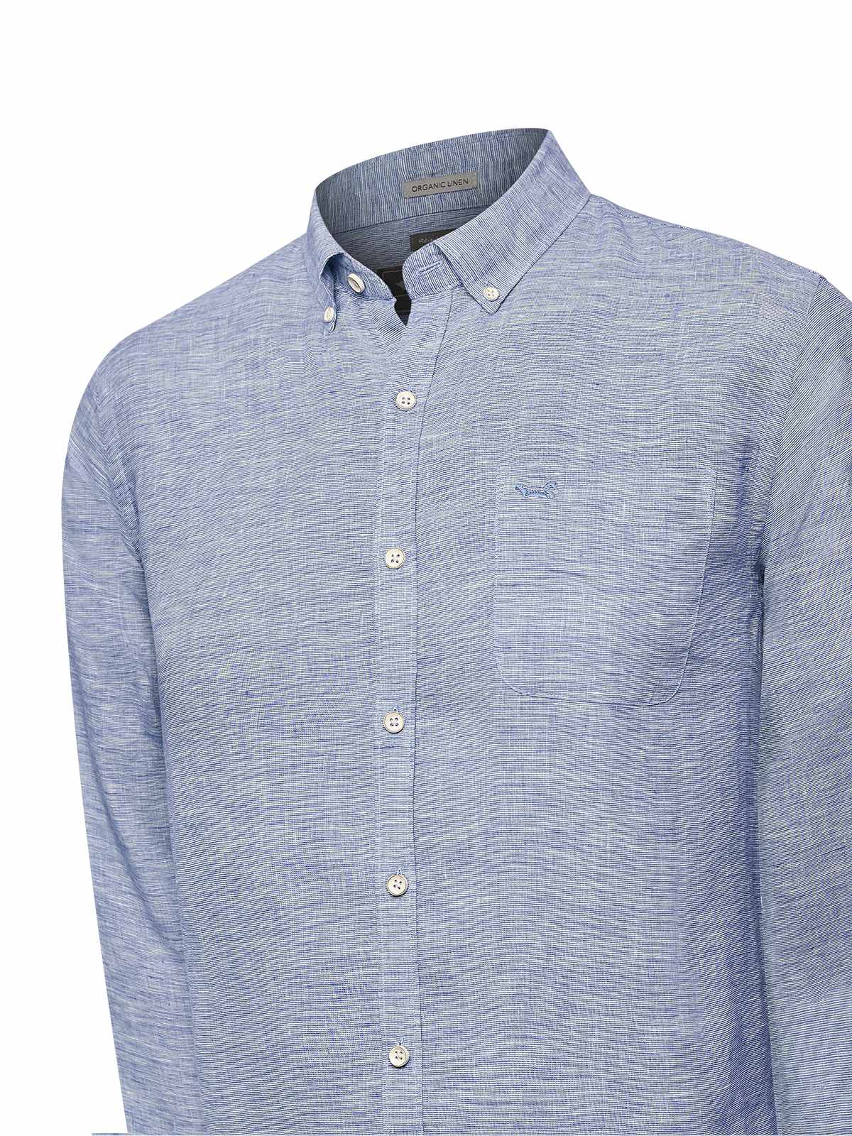CAMISA LINO ORGÁNICO HOMBRE LINENTEX AZUL ROCKFORD - 4