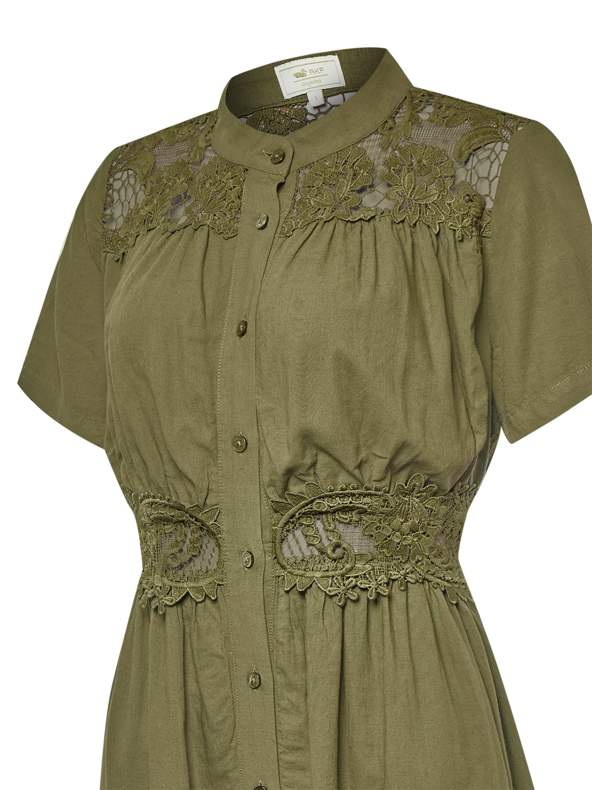 VESTIDO LINO ORGÁNICO MUJER GENEVA VERDE ROCKFORD - 4