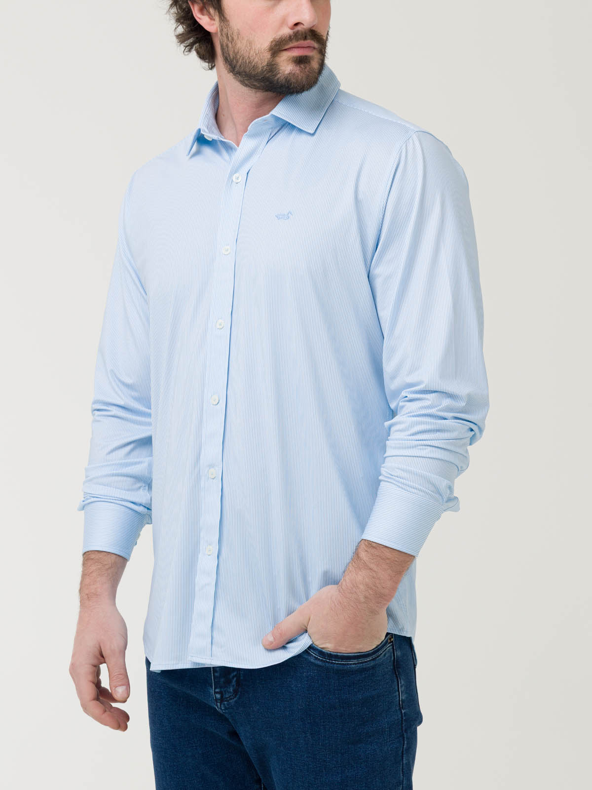 CAMISA FIBRAS RECICLADAS HOMBRE SPORTS AZUL ROCKFORD - 6
