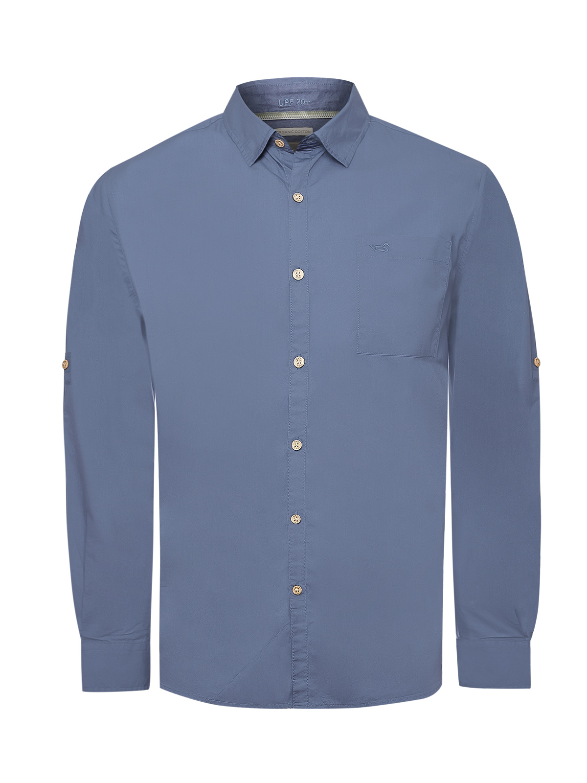 CAMISA ALGODÓN ORGÁNICO HOMBRE GALITON AZUL ROCKFORD - 1