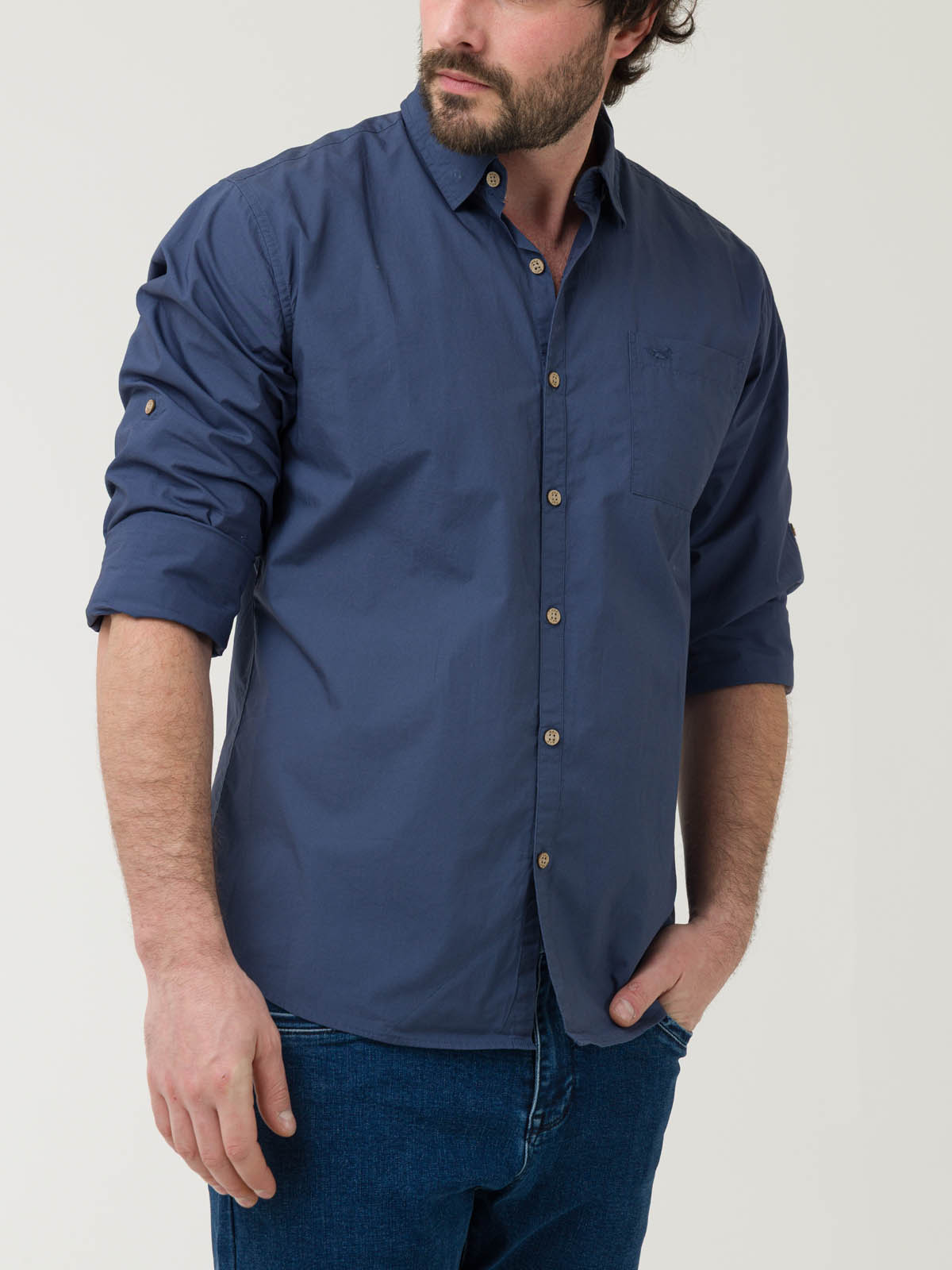 CAMISA ALGODÓN ORGÁNICO HOMBRE GALITON AZUL ROCKFORD - 5