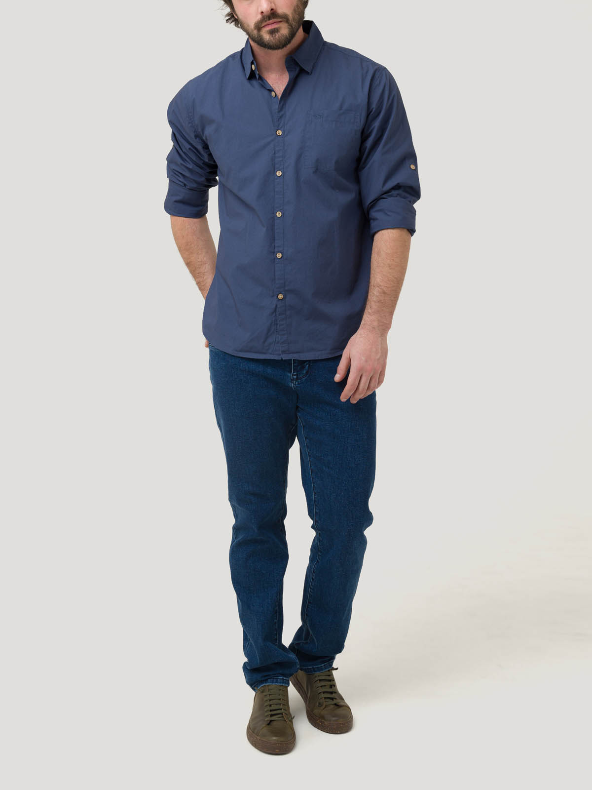 CAMISA ALGODÓN ORGÁNICO HOMBRE GALITON AZUL ROCKFORD - 9