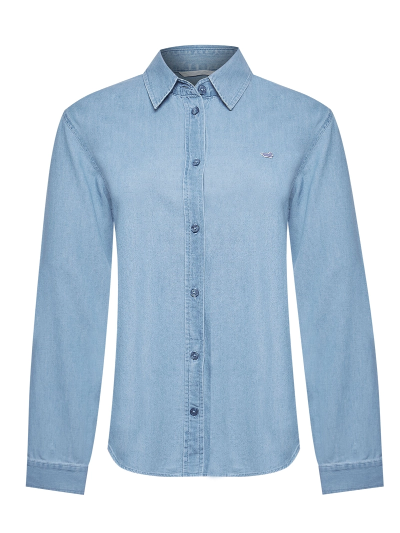 BLUSA ALGODON ORGANICO MUJER MAKALU AZUL ROCKFORD - 1