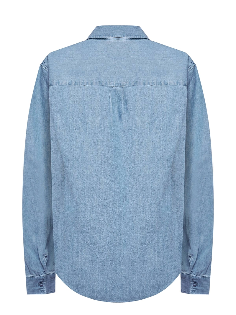 BLUSA ALGODON ORGANICO MUJER MAKALU AZUL ROCKFORD - 2