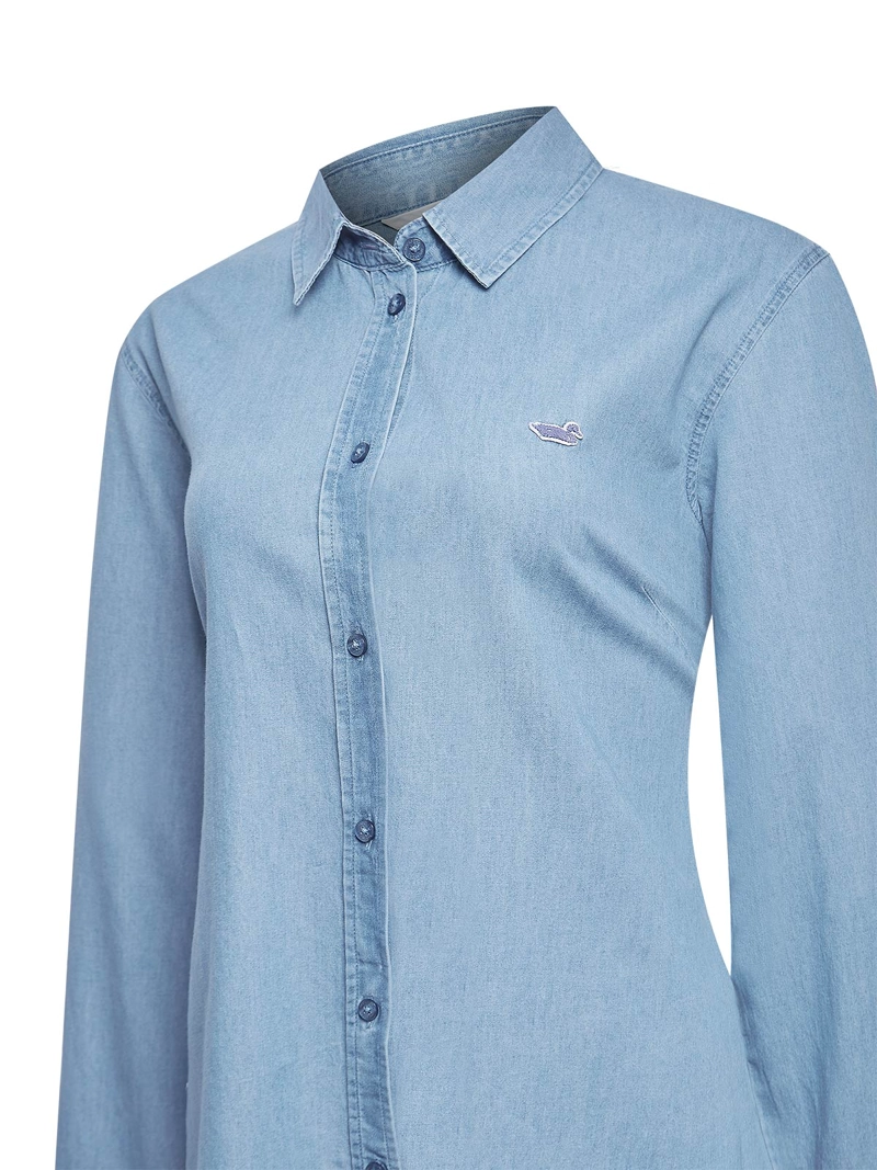 BLUSA ALGODON ORGANICO MUJER MAKALU AZUL ROCKFORD - 4